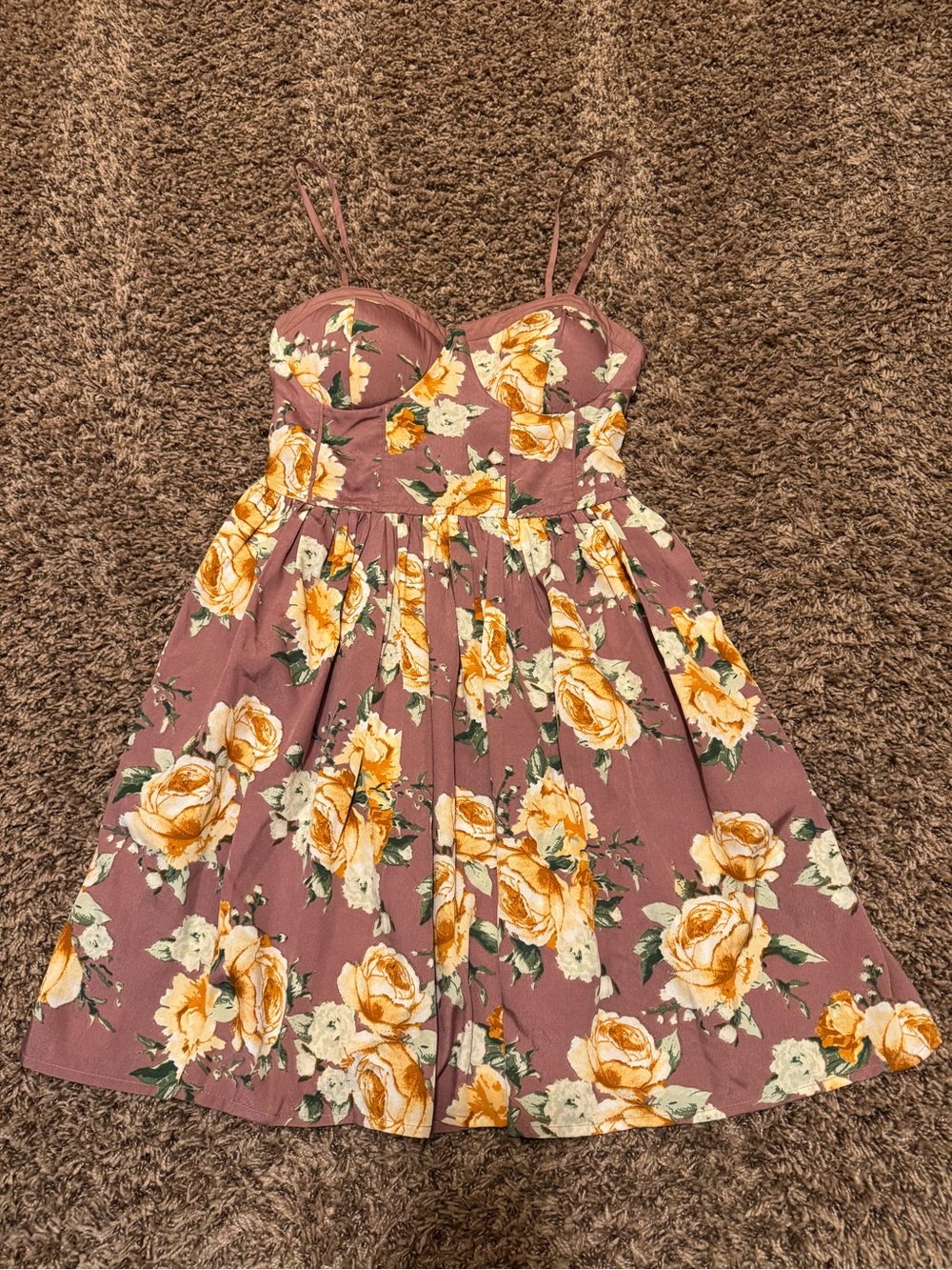 Band of Gypsies Mauve Bustier Floral Dress